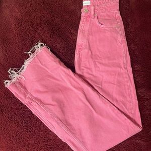ZARA WIDE LEG BUBBLEGUM PINK PANTS